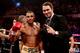 SHEFFIELD, ENGLAND - OCTOBER 20: Kell Brook celebrates his victory over Hector Saldivia with Eddie Hearn during their IBF Welterweight Title Eliminator fight on October 20, 2012 in Sheffield, England. (Photo by Scott Heavey/Getty Images)
