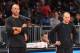 BROOKLYN, NY - OCTOBER 20: Lawrence Frank and Jason Kidd of the Brooklyn Nets talk during practice at The Barclays Center on October 20, 2013 in Brooklyn, New York. NOTE TO USER: User expressly acknowledges and agrees that, by downloading and or using th