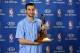 SAN ANTONIO, TX - APRIL 21: Manu Ginobili of the San Antonio Spurs poses with the Sixth Man Award during a press conference announcing the NBA Sixth Man Award presented by KIA Motors on April 21, 2008 at the Spurs Practice Facility in San Antonio, Texas.