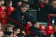 MANCHESTER, ENGLAND - MARCH 25: Manchester United Manager David Moyes reacts during the Barclays Premier League match between Manchester United and Manchester City at Old Trafford on March 25, 2014 in Manchester, England. (Photo by Alex Livesey/Getty Im