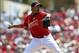 Mar 19, 2014; Jupiter, FL, USA; St. Louis Cardinals relief pitcher Carlos Martinez (62) throws against the Minnesota Twins during a game at Roger Dean Stadium. Mandatory Credit: Steve Mitchell-USA TODAY Sports