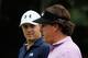 ATLANTA, GA - SEPTEMBER 18: Jordan Spieth (L) chats with Phil Mickelson during a practice round prior to the start of the TOUR Championship by Coca-Cola at East Lake Golf Club on September 18, 2013 in Atlanta, Georgia. (Photo by Scott Halleran/Getty Ima