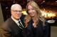 LOS ANGELES, CA - MARCH 25: Phil Jackson and Jeanie Buss pose for a photo before a game between the Los Angeles Lakers and the New York Knicks at STAPLES Center on March 25, 2014 in Los Angeles, California. NOTE TO USER: User expressly acknowledges and a