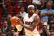 MIAMI, FL - MAY 24: LeBron James #6 of the Miami Heat controls the ball against the Portland Trailblazers on May 24, 2013 at American Airlines Arena in Miami, Florida. NOTE TO USER: User expressly acknowledges and agrees that, by downloading and or using
