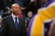 DENVER, CO - MARCH 7: Brian Shaw of the Denver Nuggets coaches against the Los Angeles Lakers on March 7, 2014 at the Pepsi Center in Denver, Colorado. NOTE TO USER: User expressly acknowledges and agrees that, by downloading and/or using this Photograph