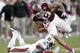 HOUSTON, TX - OCTOBER 19: Mike Evans #13 of the Texas A&M Aggies avoids the tackle of Chris Davis #11 of the Auburn Tigers on October 19, 2013 at Kyle Field in College Station, Texas. Auburn Tigers won 45 to 41.(Photo by Thomas B. Shea/Getty Images)