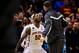 SAN ANTONIO, TX - MARCH 23: DeAndre Kane #50 celebrates with Georges Niang #31 of the Iowa State Cyclones after defeating the North Carolina Tar Heels 85-83 in the third round of the 2014 NCAA Men's Basketball Tournament at the AT&T Center on March 23, 20