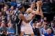 Mar 23, 2014; Dallas, TX, USA; Brooklyn Nets forward Paul Pierce (34) guards Dallas Mavericks forward Dirk Nowitzki (41) during the first quarter at the American Airlines Center. Mandatory Credit: Jerome Miron-USA TODAY Sports
