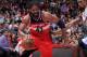 LOS ANGELES, CA - JANUARY 29: Nene Hilario #42 of the Washington Wizards drives to the basket during a game against the Los Angeles Clippers at STAPLES Center on January 29, 2014 in Los Angeles, California. NOTE TO USER: User expressly acknowledges and ag