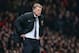 MANCHESTER, ENGLAND - MARCH 25: Manchester United Manager David Moyes reacts during the Barclays Premier League match between Manchester United and Manchester City at Old Trafford on March 25, 2014 in Manchester, England. (Photo by Alex Livesey/Getty Im