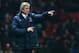 MANCHESTER, ENGLAND - MARCH 25: Manchester City Manager Manuel Pellegrini gestures during the Barclays Premier League match between Manchester United and Manchester City at Old Trafford on March 25, 2014 in Manchester, England. (Photo by Alex Livesey/Ge