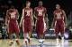 NEW YORK, NY - NOVEMBER 16: Aaron Thomas #25, Boris Bojanovsky #15, Okaro White #10, and Michael Snaer #21 of the Florida State Seminoles walk on the court to play the Brigham Young Cougars during their first round game of the Coaches Vs. Cancer Classic a
