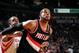 HOUSTON, TX - MARCH 9: LaMarcus Aldridge #12 of the Portland Trail Blazers battles for position against Terrence Jones #6 of the Houston Rockets on March 9, 2014 at the Toyota Center in Houston, Texas. NOTE TO USER: User expressly acknowledges and agrees