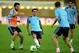 RIO DE JANEIRO, BRAZIL - JUNE 29: Xavi Hernandez (C) and Cesc Fabregas of Spain (L) in action during a training session, ahead of their FIFA Confederations Cup Brazil 2013 Final match against Brazil, at the Maracana Stadium on June 29, 2013 in Rio de Jan