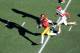 LAS VEGAS, NV - DECEMBER 21: Marqise Lee #9 of the USC Trojans runs for a touchdown ahead of Derron Smith #13 of the Fresno State Bulldogs during the Royal Purple Las Vegas Bowl at Sam Boyd Stadium on December 21, 2013 in Las Vegas, Nevada. USC won 45-20