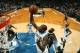 MINNEAPOLIS, MN - MARCH 16: Gorgui Dieng #5 of the Minnesota Timberwolves shoots against the Sacramento Kings on March 16, 2014 at Target Center in Minneapolis, Minnesota. NOTE TO USER: User expressly acknowledges and agrees that, by downloading and or u