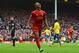 LIVERPOOL, ENGLAND - FEBRUARY 08: Raheem Sterling of Liverpool celebrates scoring the fifth goal during the Barclays Premier League match between Liverpool and Arsenal at Anfield on February 8, 2014 in Liverpool, England. (Photo by Michael Regan/Getty I