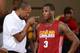 LAS VEGAS, NV - JULY 16: Dion Waiters #3 of the Cleveland Cavaliers talks to his coach versus The D-League Select Team during NBA Summer League on July 16, 2012 at the Thomas and Mack Center in Las Vegas, Nevada. NOTE TO USER: User expressly acknowledges