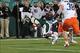 Nov 2, 2013; Fort Collins, CO, USA; Colorado State Rams wide receiver Charles Lovett (4) scores a touchdown against Boise State Broncos cornerback Donte Deayon (5) and linebacker Corey Bell (38) during the second quarter at Hughes Stadium. Mandatory Credi