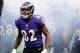 Nov 24, 2013; Baltimore, MD, USA; Baltimore Ravens wide receiver Torrey Smith (82) runs onto the field prior to the game against the New York Jets at M&T Bank Stadium. Mandatory Credit: Evan Habeeb-USA TODAY Sports