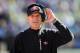 CHARLOTTE, NC - JANUARY 12: Head coach Jim Harbaugh of the San Francisco 49ers looks ok from the sideline in the second quarter against the Carolina Panthers during the NFC Divisional Playoff Game at Bank of America Stadium on January 12, 2014 in Charlott