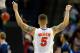 MEMPHIS, TN - MARCH 27: Scottie Wilbekin #5 of the Florida Gators celebrates against the UCLA Bruins during a regional semifinal of the 2014 NCAA Men's Basketball Tournament at the FedExForum on March 27, 2014 in Memphis, Tennessee. (Photo by Kevin C. C