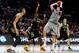 Mar 23, 2014; San Antonio, TX, USA; Creighton Bluejays forward Doug McDermott (3) shoots over Baylor Bears guard Kenny Chery (1) during the game in the third round of the 2014 NCAA Tournament at AT&T Center. Mandatory Credit: Kevin Jairaj-USA TODAY Sports