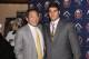 UNIONDALE, NY - SEPTEMBER 12: Team owner Charles Wang (L) with goaltender Rick DiPietro (R) after DiPietro signed a 15 year contract with the New York Islanders on September 12, 2006 at Nassau Coliseum in Uniondale, New York. (Photo by Bruce Bennett/Get