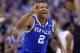 ST LOUIS, MO - MARCH 23: Andrew Harrison #2 of the Kentucky Wildcats celebrates after defeating the Wichita State Shockers 78 to 76 during the third round of the 2014 NCAA Men's Basketball Tournament at Scottrade Center on March 23, 2014 in St Louis, Mis