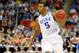 RALEIGH, NC - MARCH 21: Rodney Hood #5 of the Duke Blue Devils with the ball against the Mercer Bears in the first half in the second round of the 2014 NCAA Men's Basketball Tournament at PNC Arena on March 21, 2014 in Raleigh, North Carolina. (Photo by