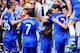 LONDON, ENGLAND - AUGUST 18: Frank Lampard of Chelsea celebrates with team mates and manager Jose Mourinho after scoring the second goal during the Barclays Premier League match between Chelsea and Hull City at Stamford Bridge on August 18, 2013 in Londo