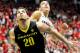 Feb 6, 2014; Tucson, AZ, USA; Oregon Ducks center Waverly Austin (20) and Arizona Wildcats forward Aaron Gordon (11) battle for positioning during the second half at McKale Center. Arizona won 67-65. Mandatory Credit: Casey Sapio-USA TODAY Sports