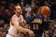 CHICAGO, IL - MARCH 24: Joakim Noah #13 of the Chicago Bulls guards Roy Hibbert #55 of the Indiana Pacers on March 24, 2014 at the United Center in Chicago, Illinois. NOTE TO USER: User expressly acknowledges and agrees that, by downloading and or using t