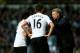 LONDON, ENGLAND - MARCH 22: David Moyes the Manchester United manager speaks with Rafael and Michael Carrick of Manchester united during the Barclays Premier League match between West Ham United and Manchester United at Boleyn Ground on March 22, 2014 in