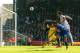 LONDON, ENGLAND - MARCH 29: John Terry (R) of Chelsea is pressurised by Joe Ledley of Crystal Palace and heads the ball over his goalkeeperPetr Cech to open the scoring with an own goal during the Barclays Premier League match between Crystal Palace and