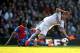 LONDON, ENGLAND - MARCH 29: Nemanja Matic of Chelsea is brought down by Kagisho Dikgacoi of Crystal Palace during the Barclays Premier League match between Crystal Palace and Chelsea at Selhurst Park on March 29, 2014 in London, England. (Photo by Scott