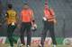 CHITTAGONG, BANGLADESH - MARCH 29: England captain Stuart Broad and Tim Bresnan leave the field after losing the ICC World Twenty20 Bangladesh 2014 Group 1 match between England and South Africa at Zahur Ahmed Chowdhury Stadium on March 29, 2014 in Chitt