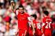 SOUTHAMPTON, ENGLAND - MARCH 29: Ricky Lambert of Southampton celebrates after scoring his team's second goal of the game during the Barclays Premier League match between Southampton and Newcastle United at St Mary's Stadium on March 29, 2014 in Southamp