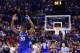 Mar 28, 2014; Indianapolis, IN, USA; Kentucky Wildcats forward Julius Randle (30) gestures to the crowd with 2.3 seconds left in the second half in the semifinals of the midwest regional of the 2014 NCAA Mens Basketball Championship tournament against the