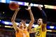 INDIANAPOLIS, IN - MARCH 28: Jordan Morgan #52 of the Michigan Wolverines in action against the Tennessee Volunteers during the regional semifinal of the 2014 NCAA Men's Basketball Tournament at Lucas Oil Stadium on March 28, 2014 in Indianapolis, Indian