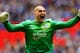 LONDON, ENGLAND - MARCH 30: Bobby Olejnik of Peterborough celebrates after his team mate Josh Mcquoid scored the opening goal of the game during the Johnstone's Paint Trophy Final between Chesterfield and Peterborough United at Wembley Stadium on March 3