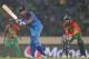 DHAKA, BANGLADESH - MARCH 28: Rohit Sharma of India bats as Mushfiqur Rahim of Bangladesh looks on during the ICC World Twenty20 Bangladesh 2014 match between Bangladesh and India at Sher-e-Bangla Mirpur Stadium on March 28, 2014 in Dhaka, Bangladesh. (