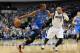 DALLAS, TX - MARCH 25: Kevin Durant #35 of the Oklahoma City Thunder handles the ball against Shawn Marion #0 of the Dallas Mavericks on March 25, 2014 at the American Airlines Center in Dallas, Texas. NOTE TO USER: User expressly acknowledges and agrees