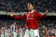 26 May 1999: Teddy Sheringham of Manchester United during the Champions League Final against Bayern Munich in the Nou Camp Stadium, Barcelona, Spain. Sheringham scored an injury time equalizer after Bayern led from the sixth minute and United won 2 - 1wi