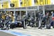 Rosberg's loose wheel takes off after hitting Williams mechanic Nigel Hope (Hungary 2010).