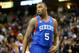 Mar 21, 2013; Denver, CO, USA; Philadelphia 76ers forward Arnett Moultrie (5) during the second half against the Denver Nuggets at the Pepsi Center. The Nuggets won 101-100. Mandatory Credit: Chris Humphreys-USA TODAY Sports