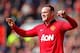 MANCHESTER, ENGLAND - MARCH 29: Wayne Rooney of Manchester United celebrates scoring his team's second goal from a penalty kick during the Barclays Premier League match between Manchester United and Aston Villa at Old Trafford on March 29, 2014 in Manche