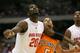 SAN ANTONIO - MARCH 22: Greg Oden #20 of the Ohio State Buckeyes fights for rebound position against Chris Lofton #5 of the Tennessee Volunteers during the round of 16 of the NCAA Men's Basketball Tournament at the Alamodome March 22, 2007 in San Antonio