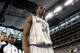 DETROIT - APRIL 04: Hasheem Thabeet #34 of the Connecticut Huskies walks off the court to the locker room after the first half against the Michigan State Spartans during the National Semifinal game of the NCAA Division I Men's Basketball Championship at