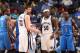 MEMPHIS, TN - JANUARY 14: Marc Gasol #33 and Zach Randolph #50 of the Memphis Grizzlies talk during a game against the Oklahoma City Thunder on January 14, 2014 at FedExForum in Memphis, Tennessee. NOTE TO USER: User expressly acknowledges and agrees that